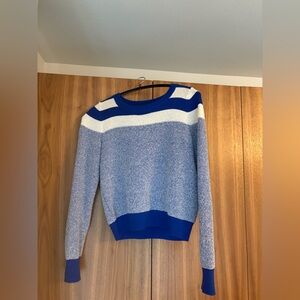 Maeve Blue and White Women's Sweater